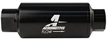 Load image into Gallery viewer, Aeromotive 12321 Filter, In-Line, 10-Micron Fabric Element, ORB-10 Port, Bright-Dip Black, 2" OD