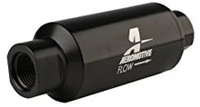 Load image into Gallery viewer, Aeromotive 12321 Filter, In-Line, 10-Micron Fabric Element, ORB-10 Port, Bright-Dip Black, 2" OD
