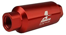 Load image into Gallery viewer, Aeromotive 12335 Filter, In-Line, 40-Micron Stainless Mesh Element, ORB-10 Port, Bright-Dip Red, 2" OD
