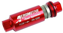 Load image into Gallery viewer, Aeromotive 12335 Filter, In-Line, 40-Micron Stainless Mesh Element, ORB-10 Port, Bright-Dip Red, 2" OD
