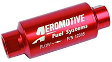 Load image into Gallery viewer, Aeromotive 12335 Filter, In-Line, 40-Micron Stainless Mesh Element, ORB-10 Port, Bright-Dip Red, 2" OD
